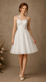 Short Tulle Wedding Dress for Women Puffy Formal Gown