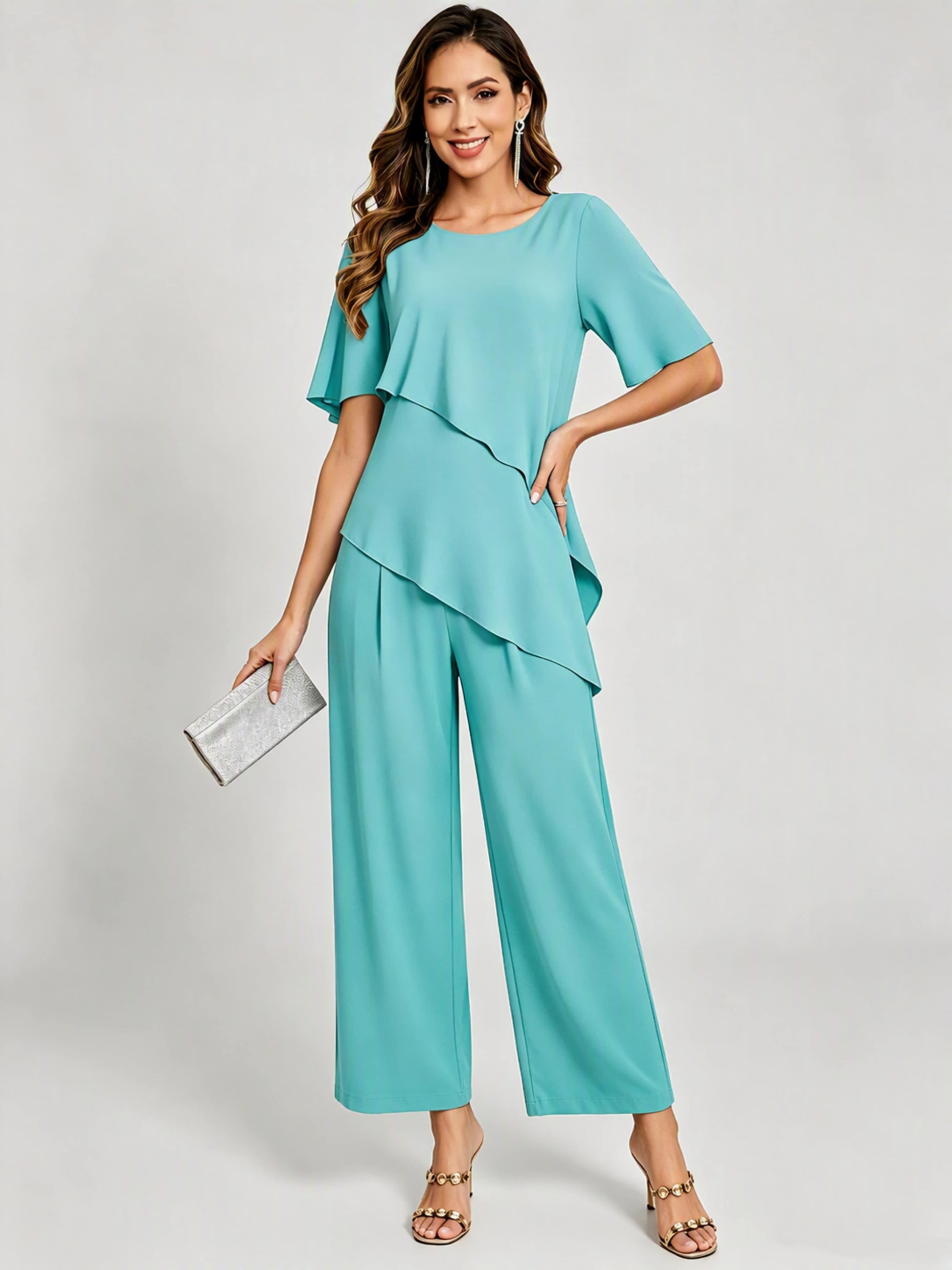 2 Pieces Mother of The Bride Pant Suits for Women Wedding