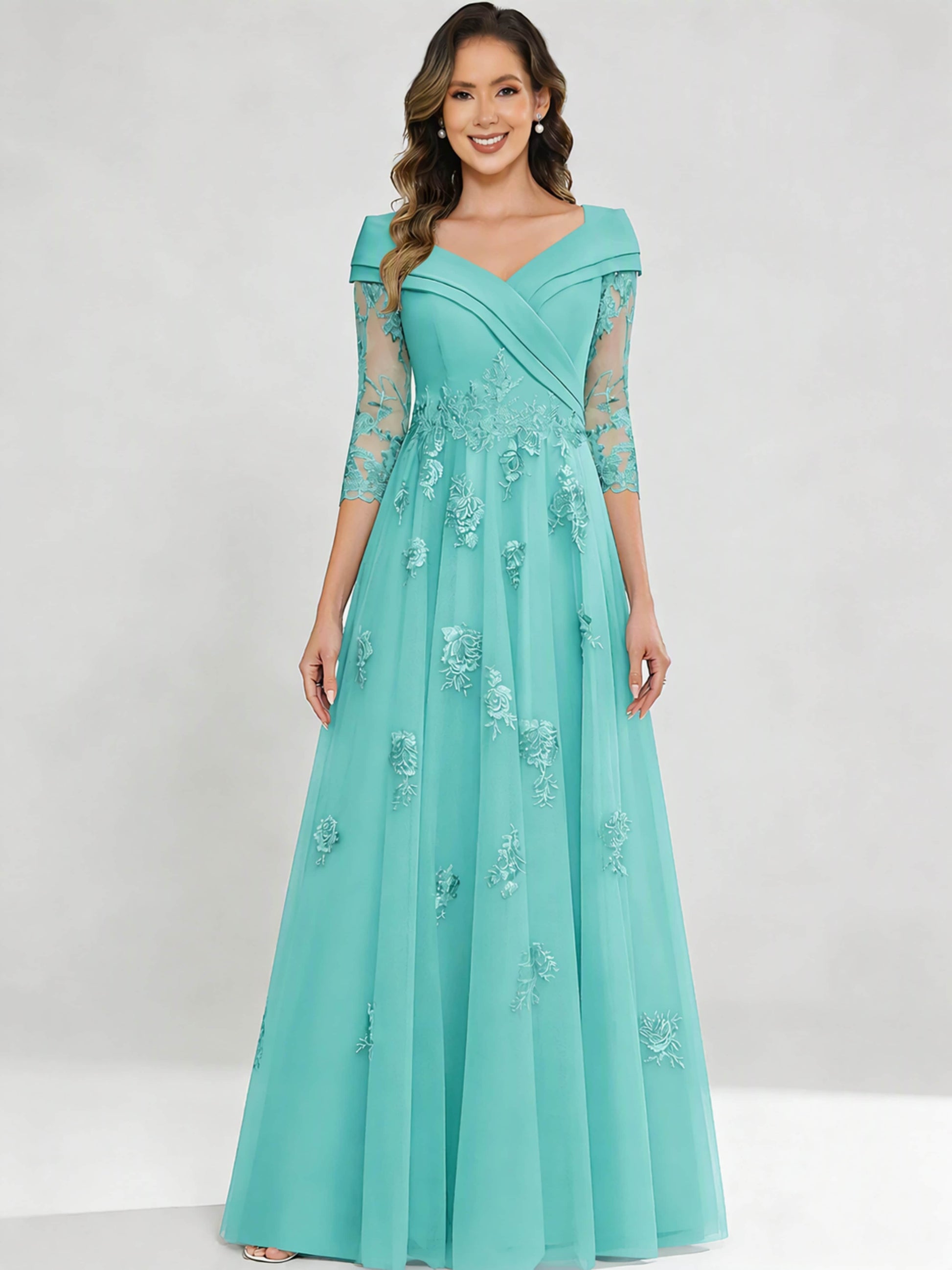 Tulle Chiffon Dressy Mother of The Bride Dresses for Women