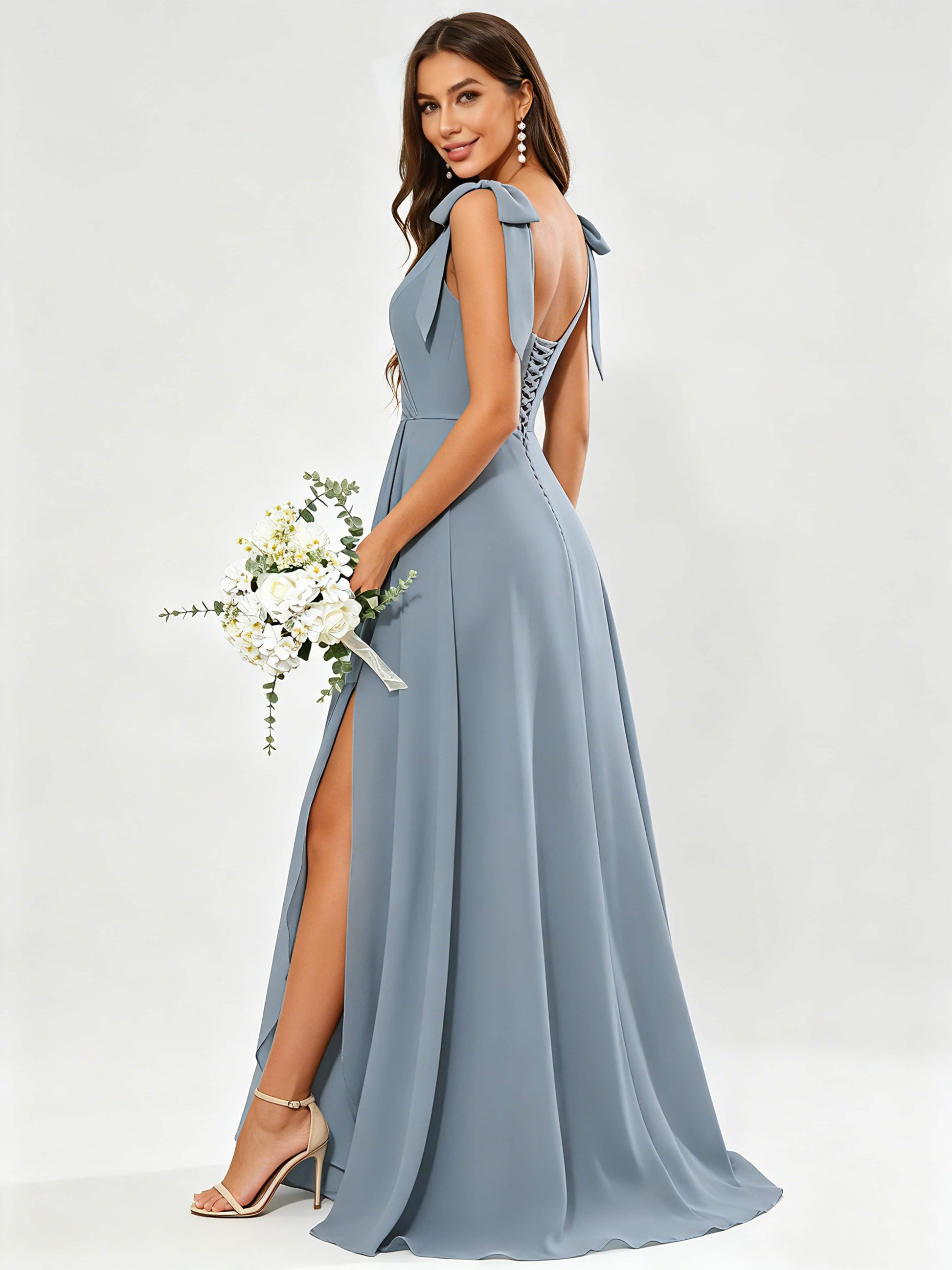 V-Neck Chiffon Bridesmaid Dresses