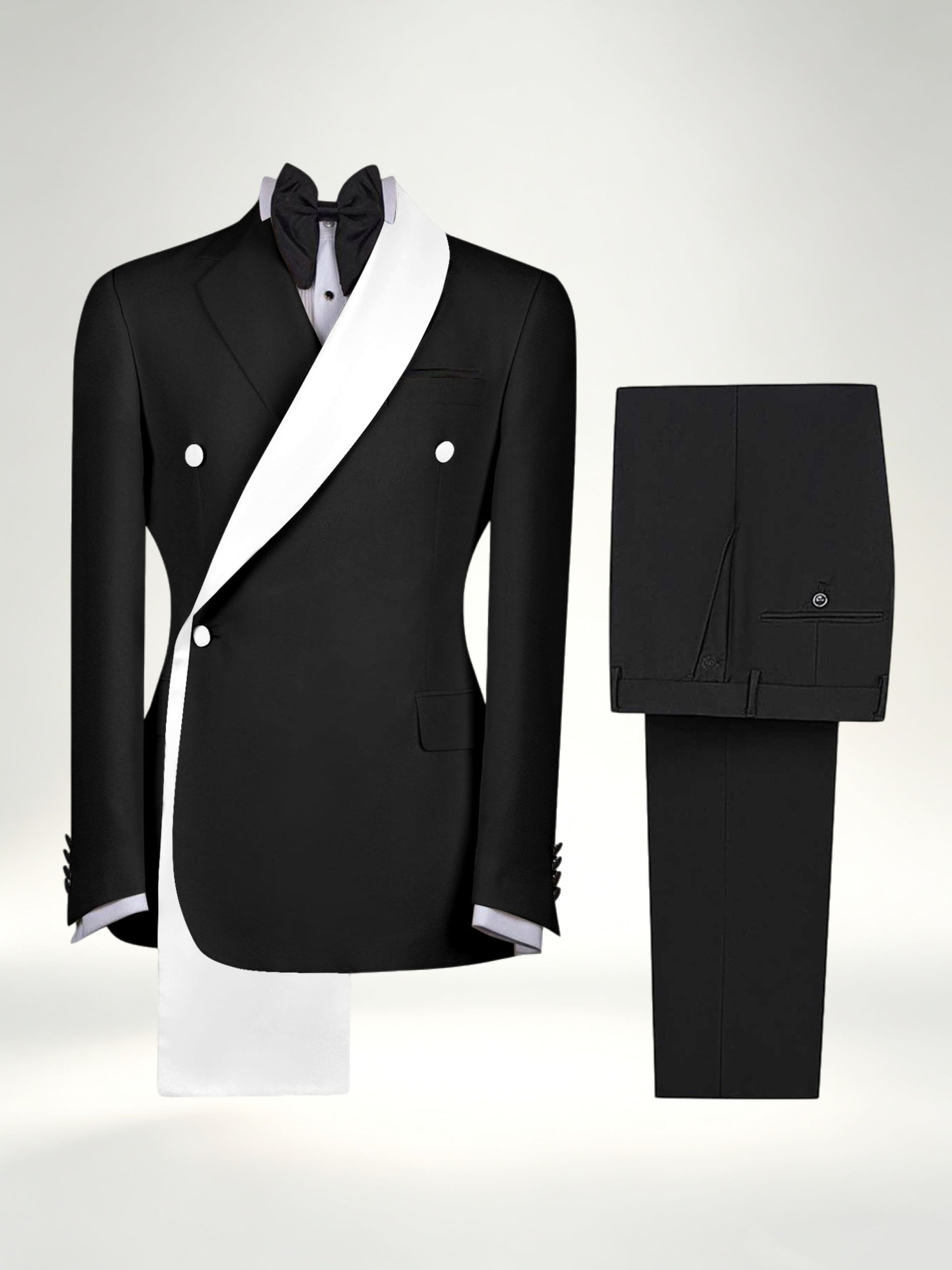 Refined Trim Detail Men's 2 Pieces Shawl Lapel Suit for Elegant Occasions