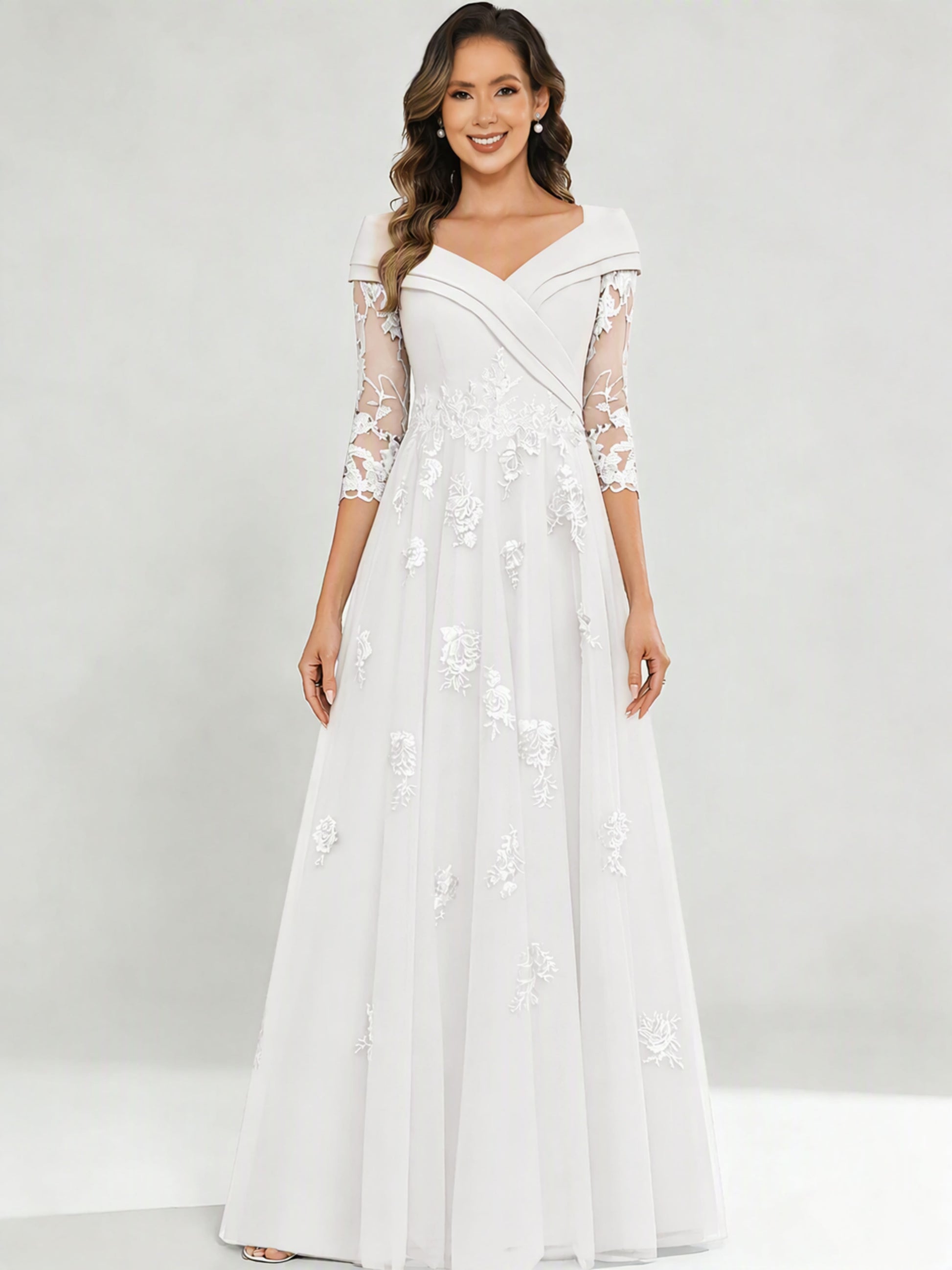 Tulle Chiffon Dressy Mother of The Bride Dresses for Women