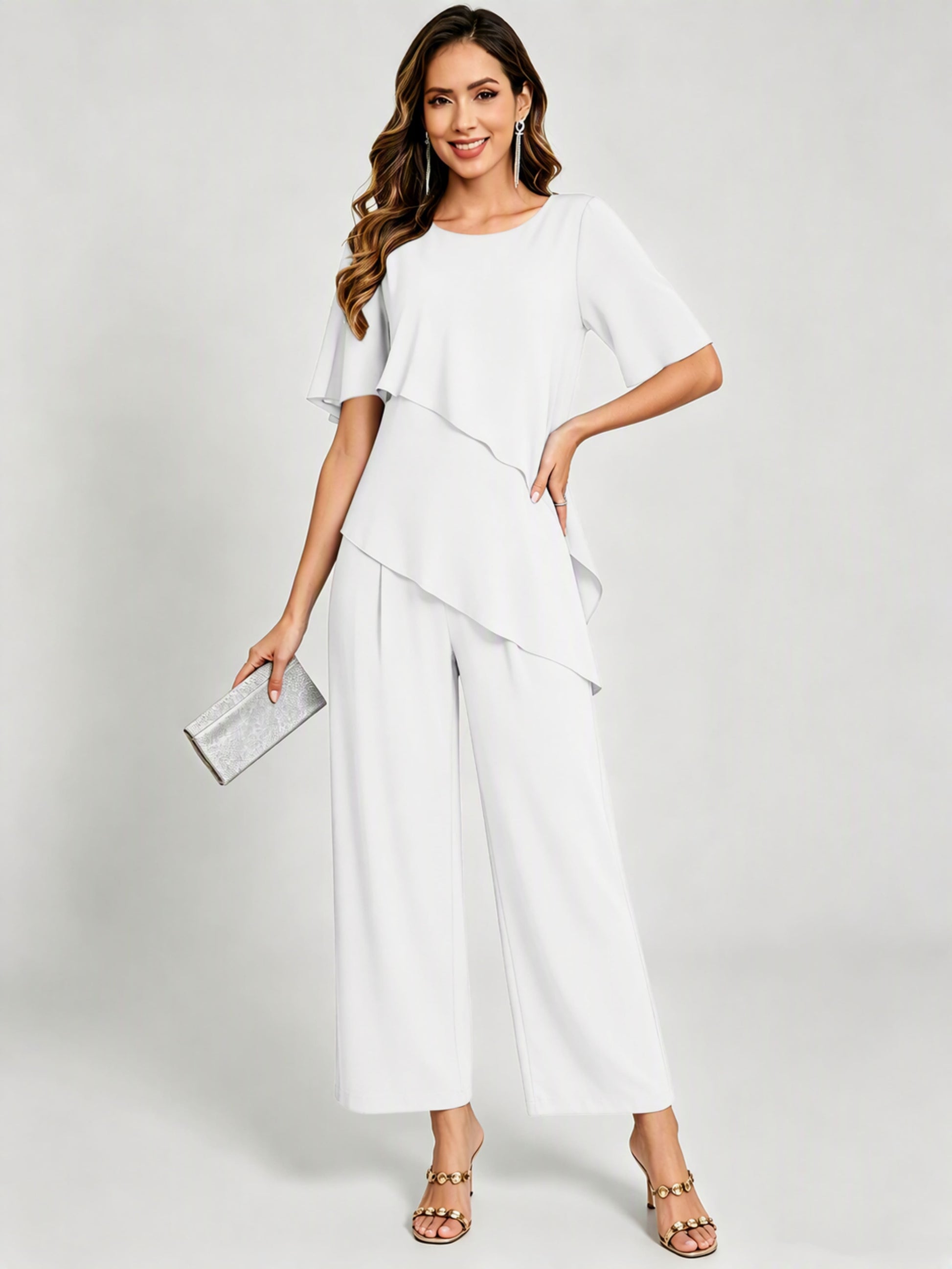 2 Pieces Mother of The Bride Pant Suits for Women Wedding