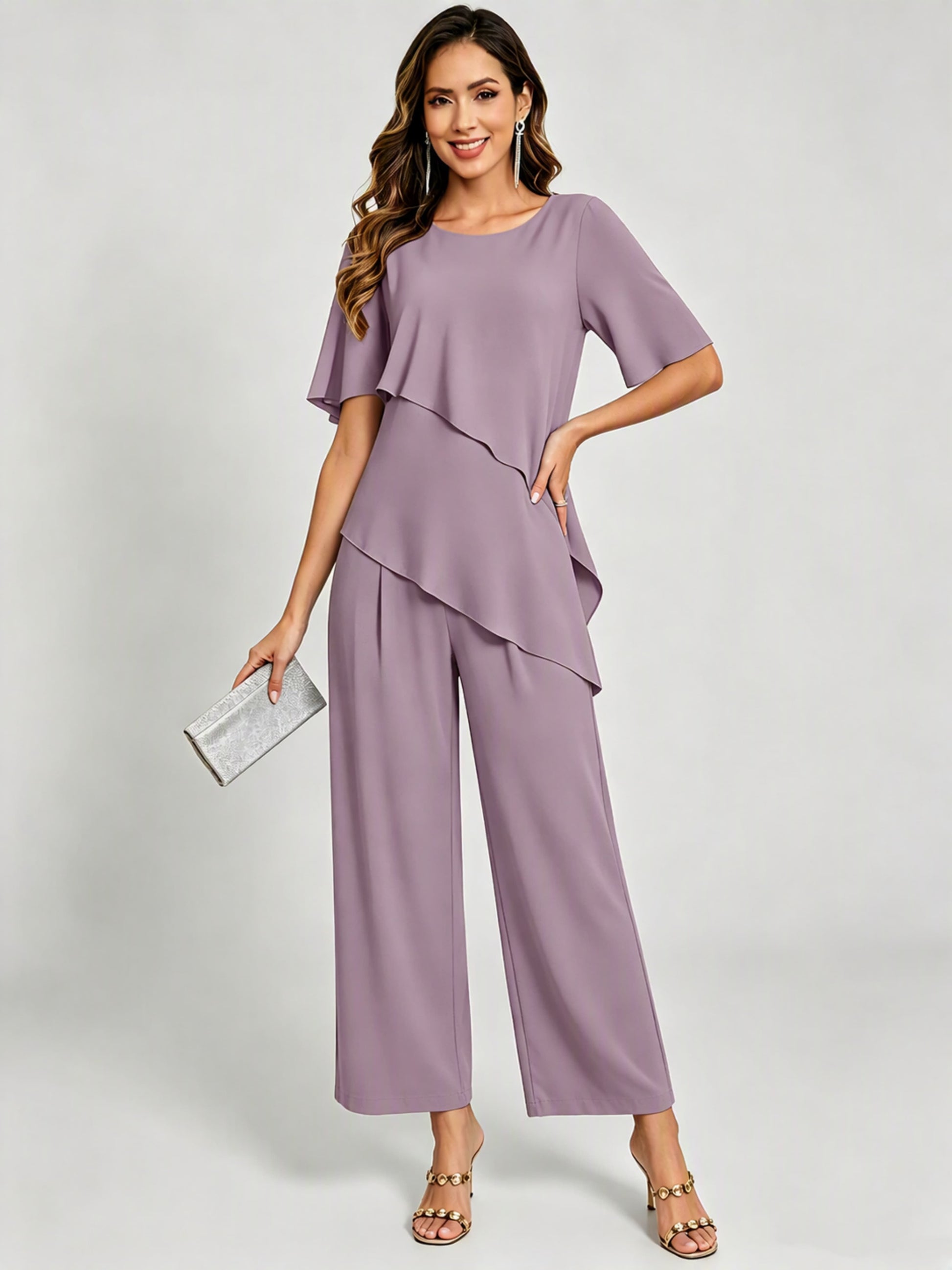2 Pieces Mother of The Bride Pant Suits for Women Wedding