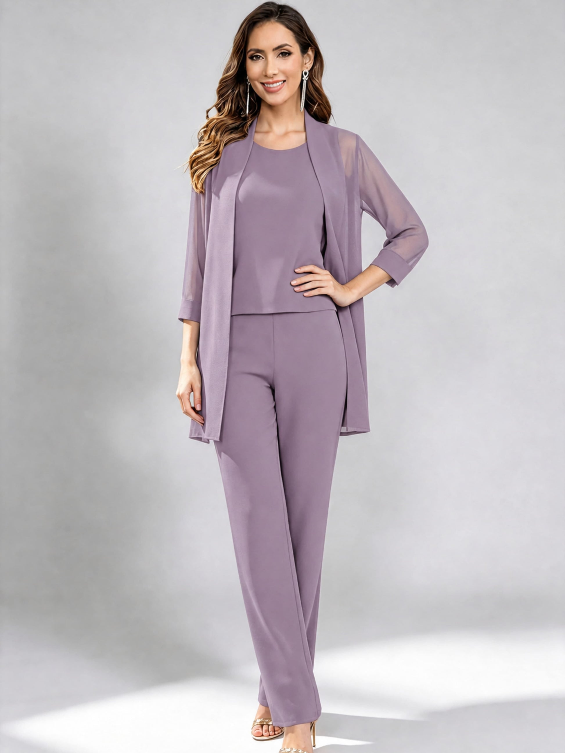 3 Pieces Mother of The Bride Pantsuits Formal Dressy Outfit