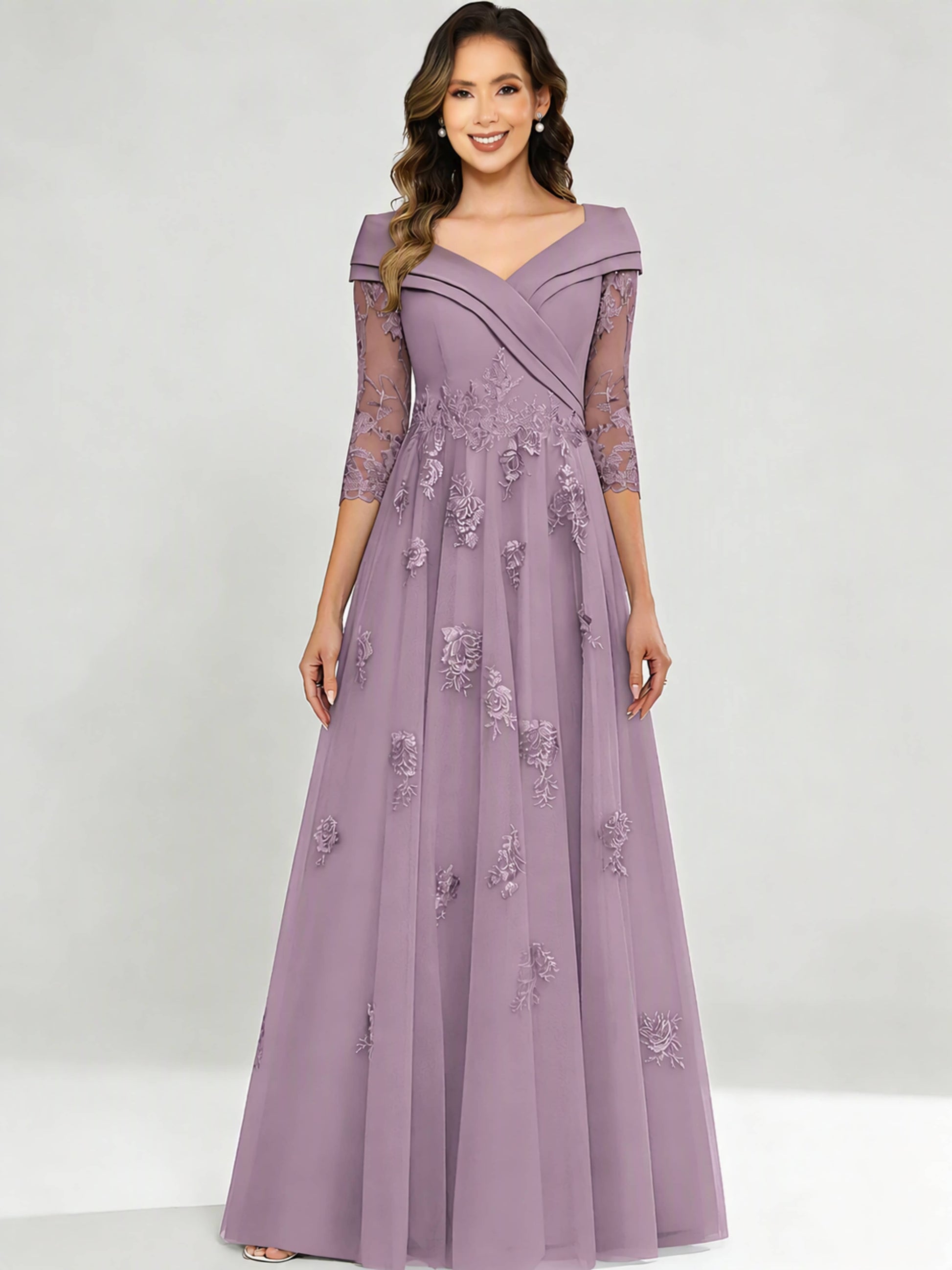 Tulle Chiffon Dressy Mother of The Bride Dresses for Women
