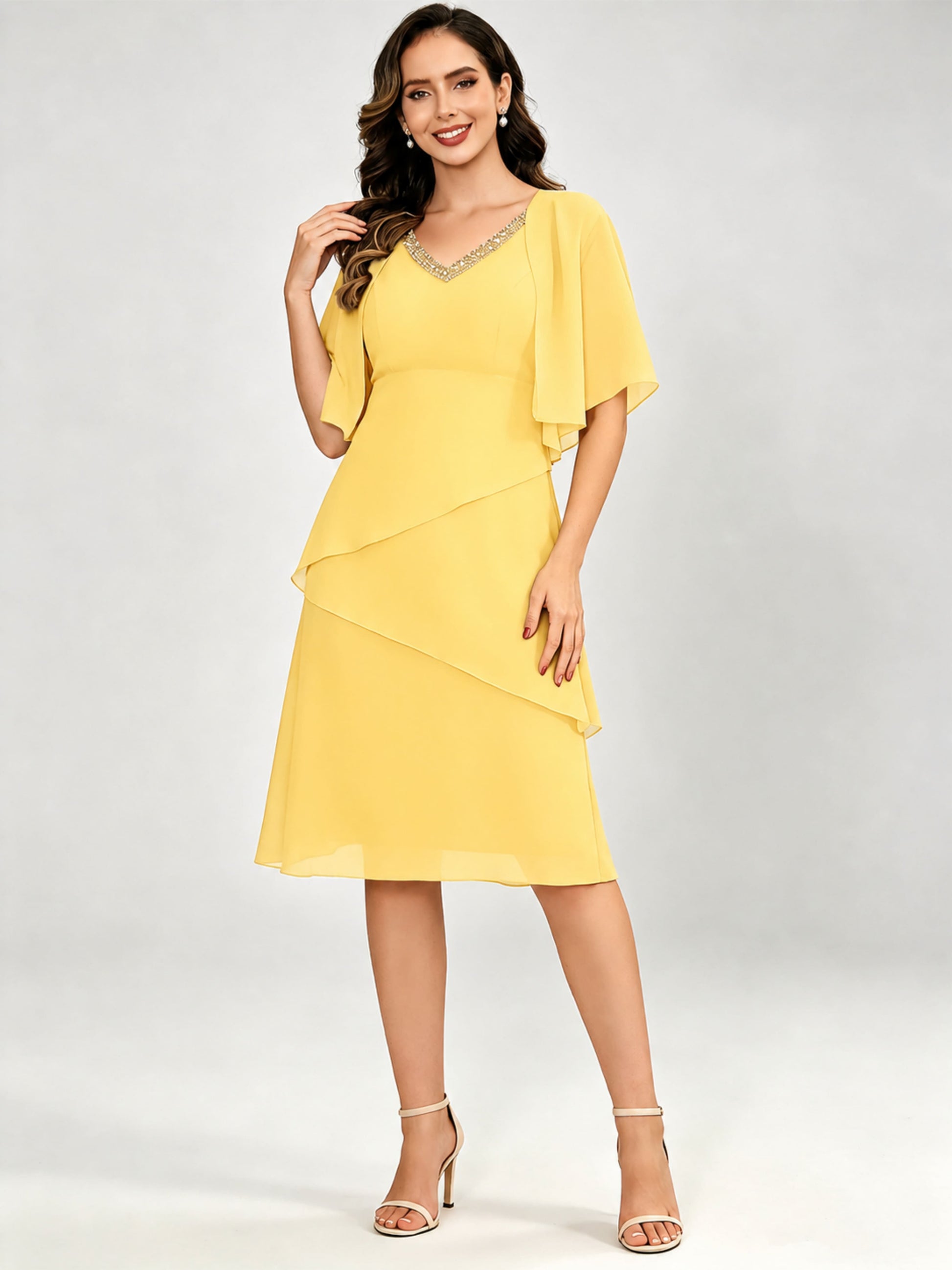 Tiered 2 Pieces Mother of The Bride Dresses with Jacket
