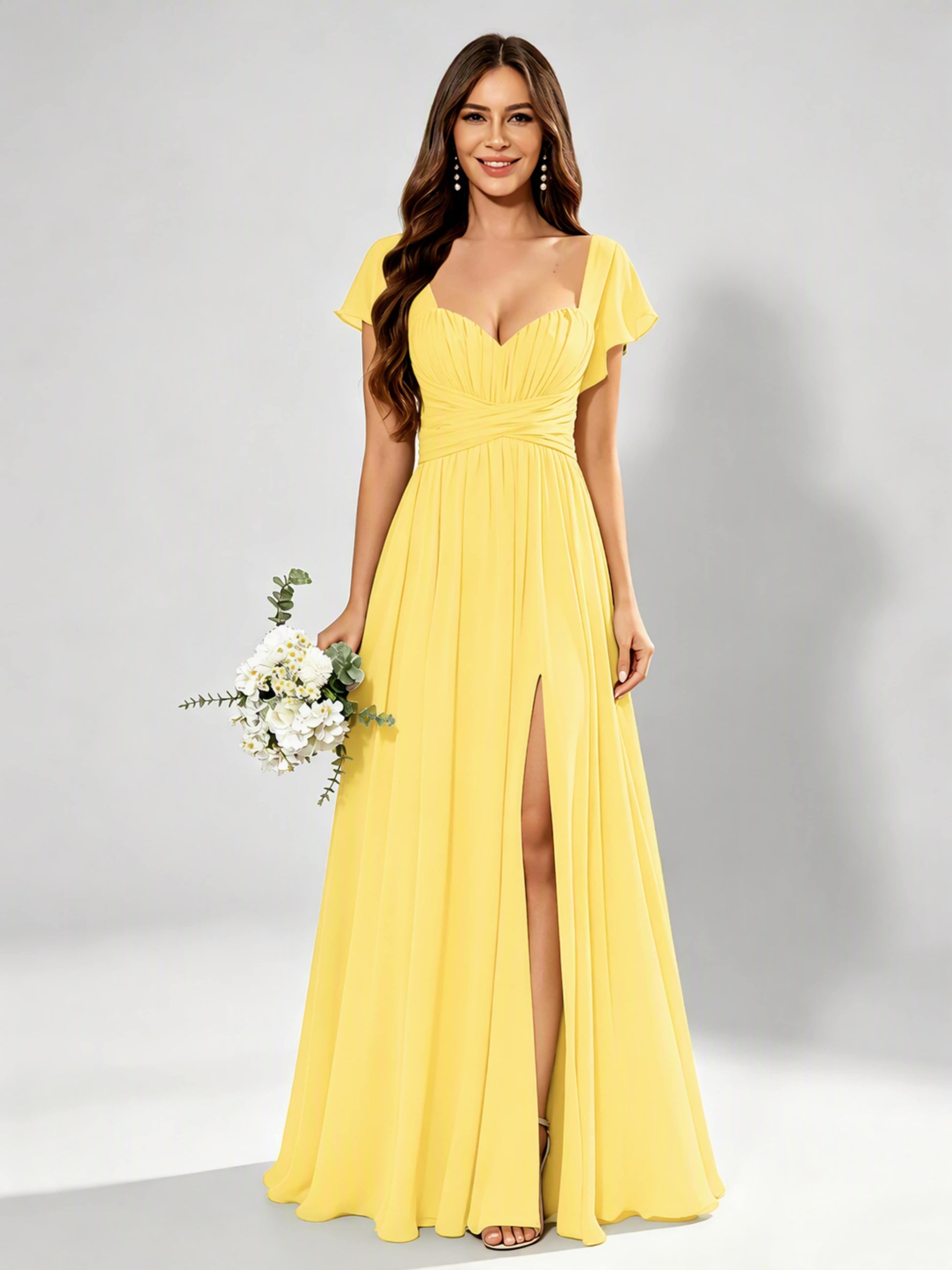 Chiffon Sweetheart Neck Empire Waist Bridesmaid Dresses