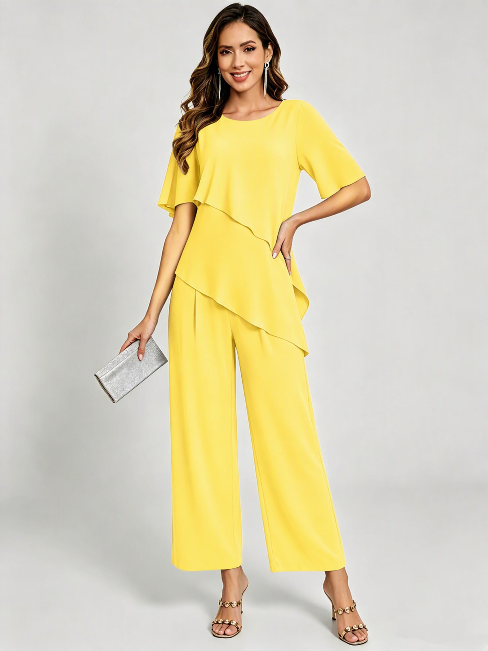 2 Pieces Mother of The Bride Pant Suits for Women Wedding