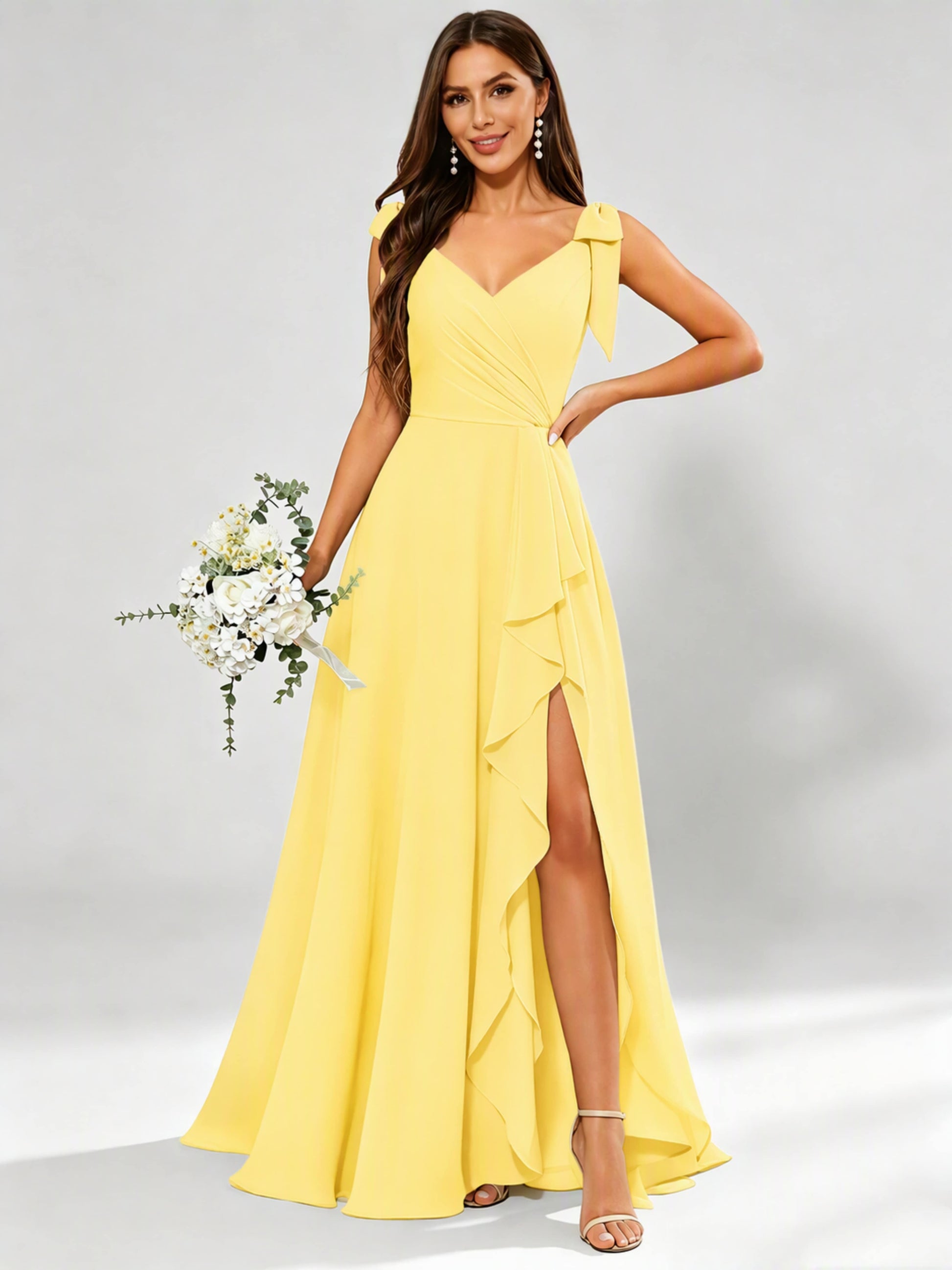 V-Neck Chiffon Bridesmaid Dresses