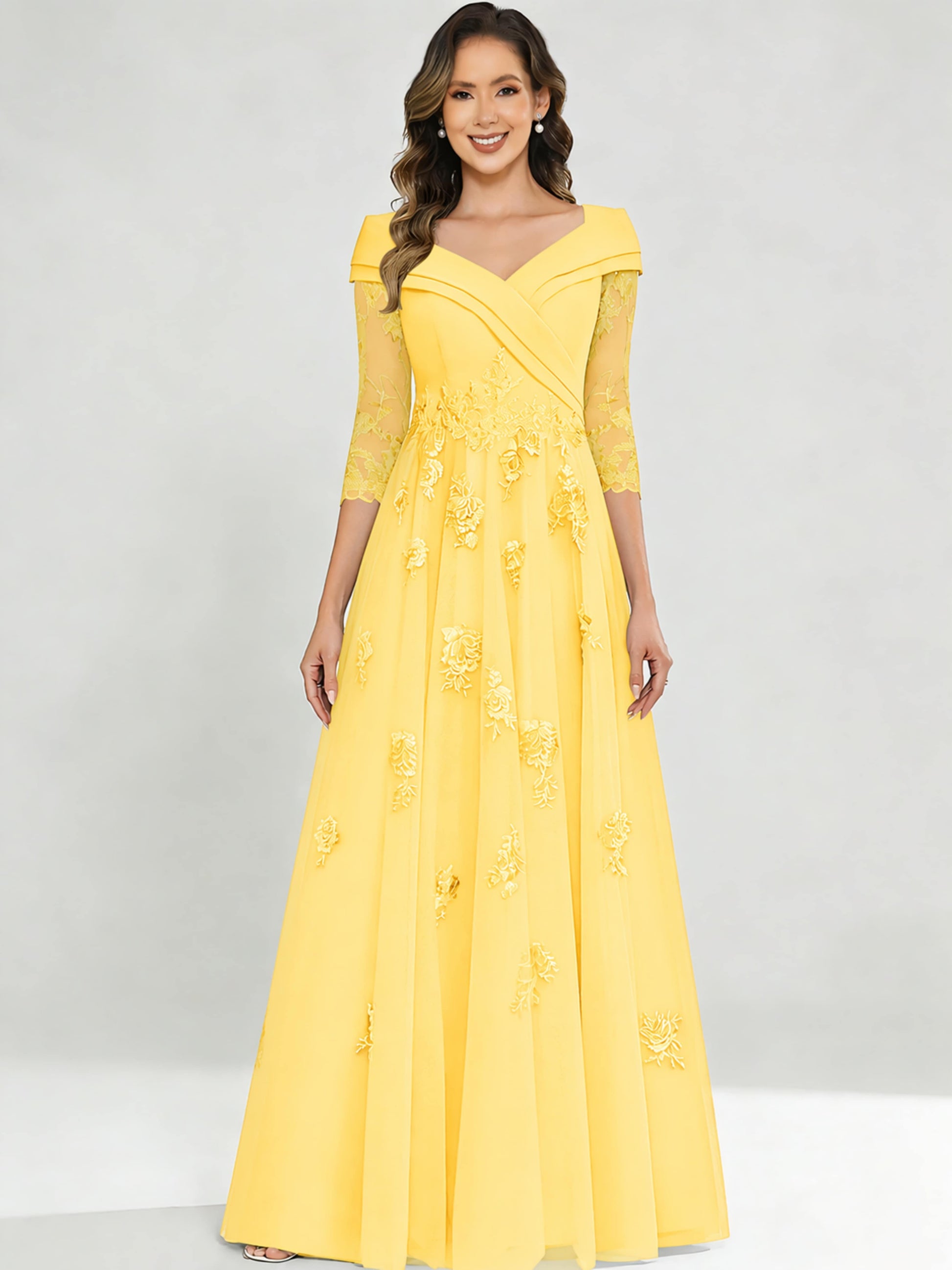Tulle Chiffon Dressy Mother of The Bride Dresses for Women